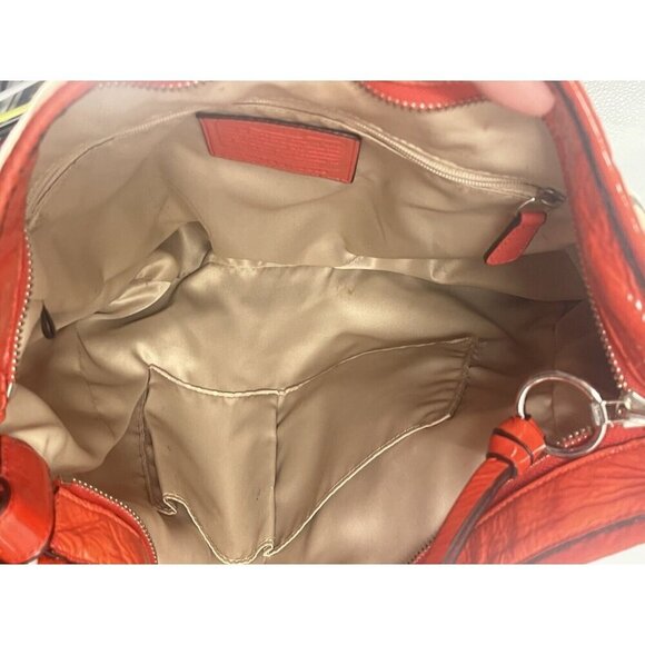 Coach Chelsea Brown Signature C Canvas Shoulder Bag Orange Leather M1120-18903 - Picture 7 of 8